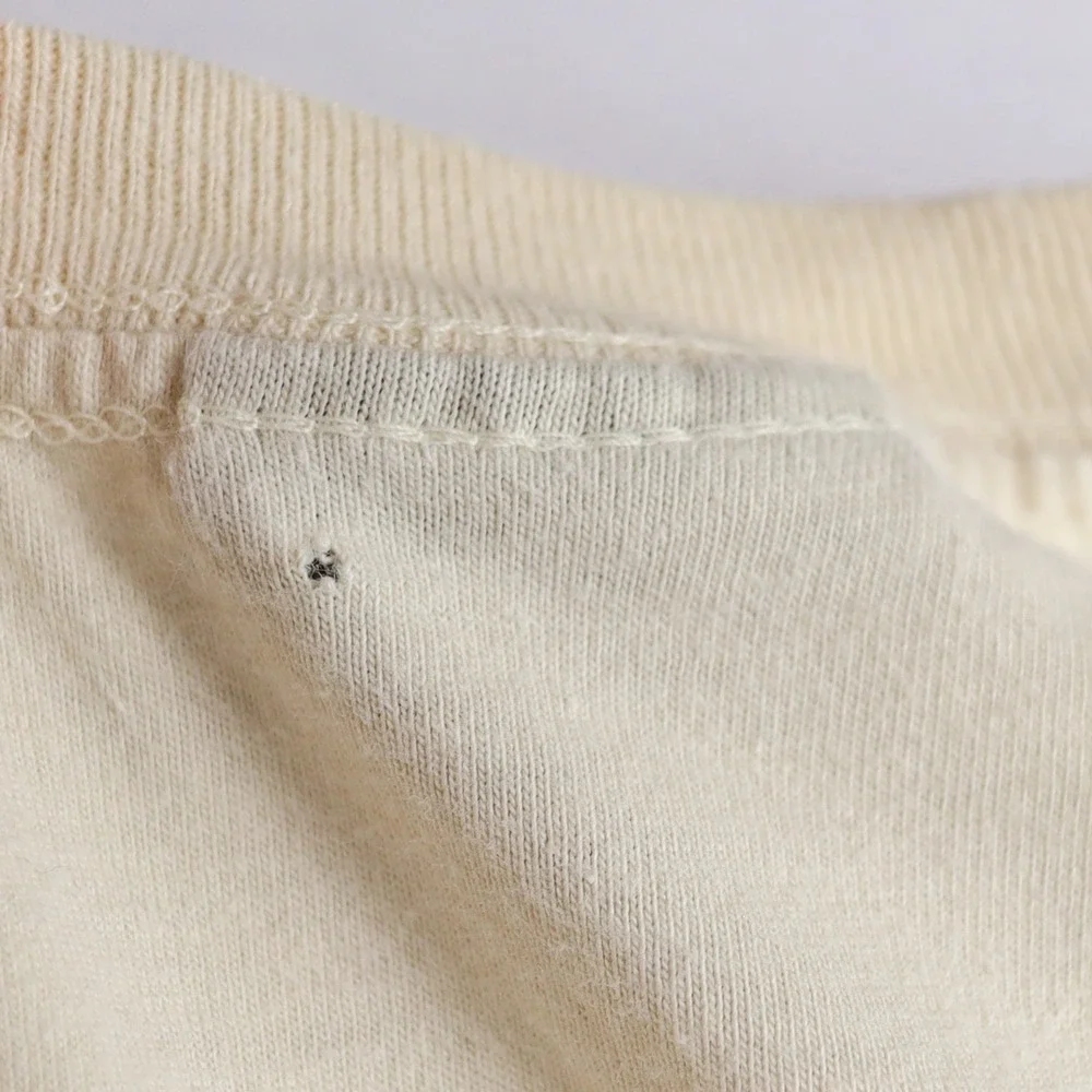 Vintage Polo Ralph Lauren Single Stitch Pocket Tee S Cream Made USA Cotton Pony - Picture 7 of 9